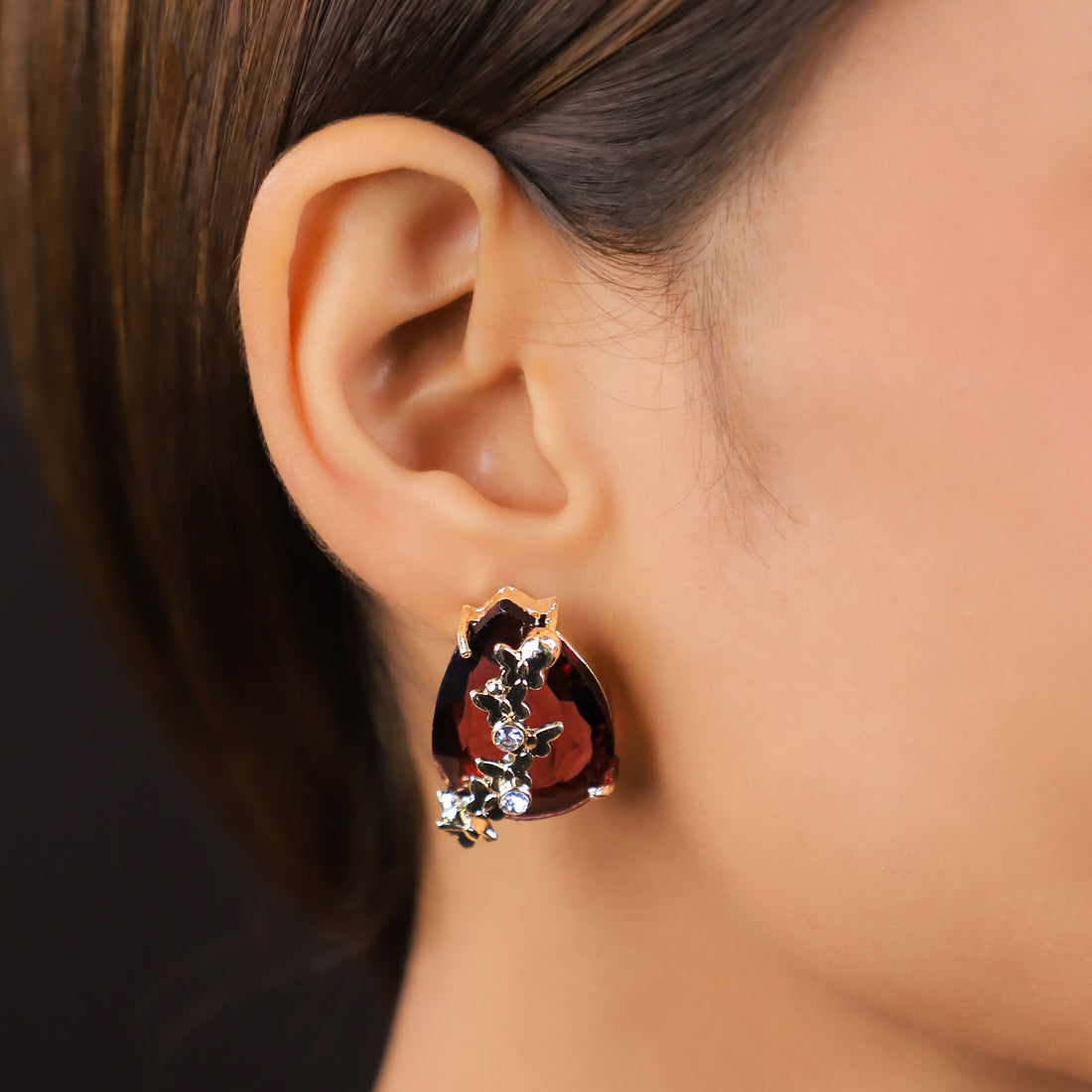 Wine Teardrop Earrings