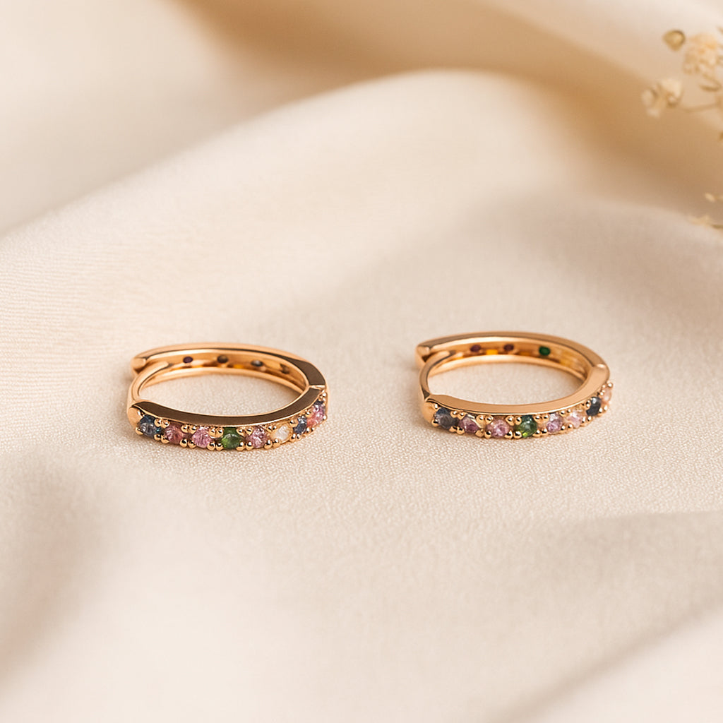 Small Multicolored Hoop Earrings