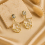 Load image into Gallery viewer, Ivory Embellished Stone Earrings
