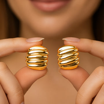 Sculpted Gold Stud Earrings