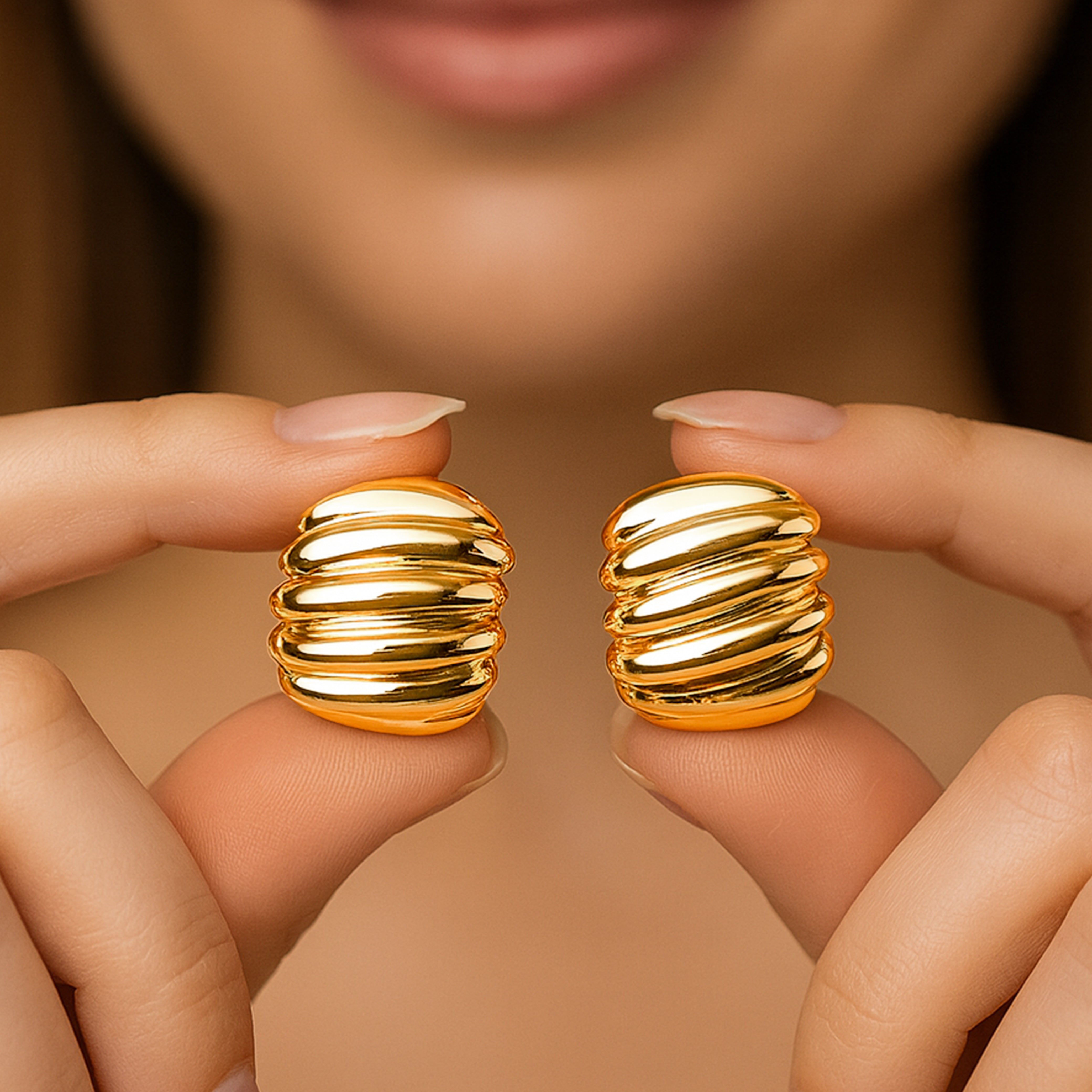 Sculpted Gold Stud Earrings