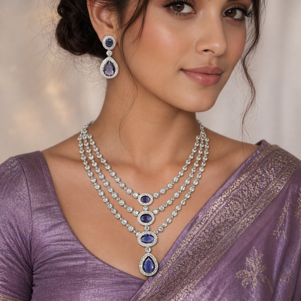 Midnight Purple Triple Layer Statement Set