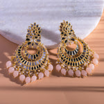 Load image into Gallery viewer, Gold Plated Chandbali Earring Light Pink