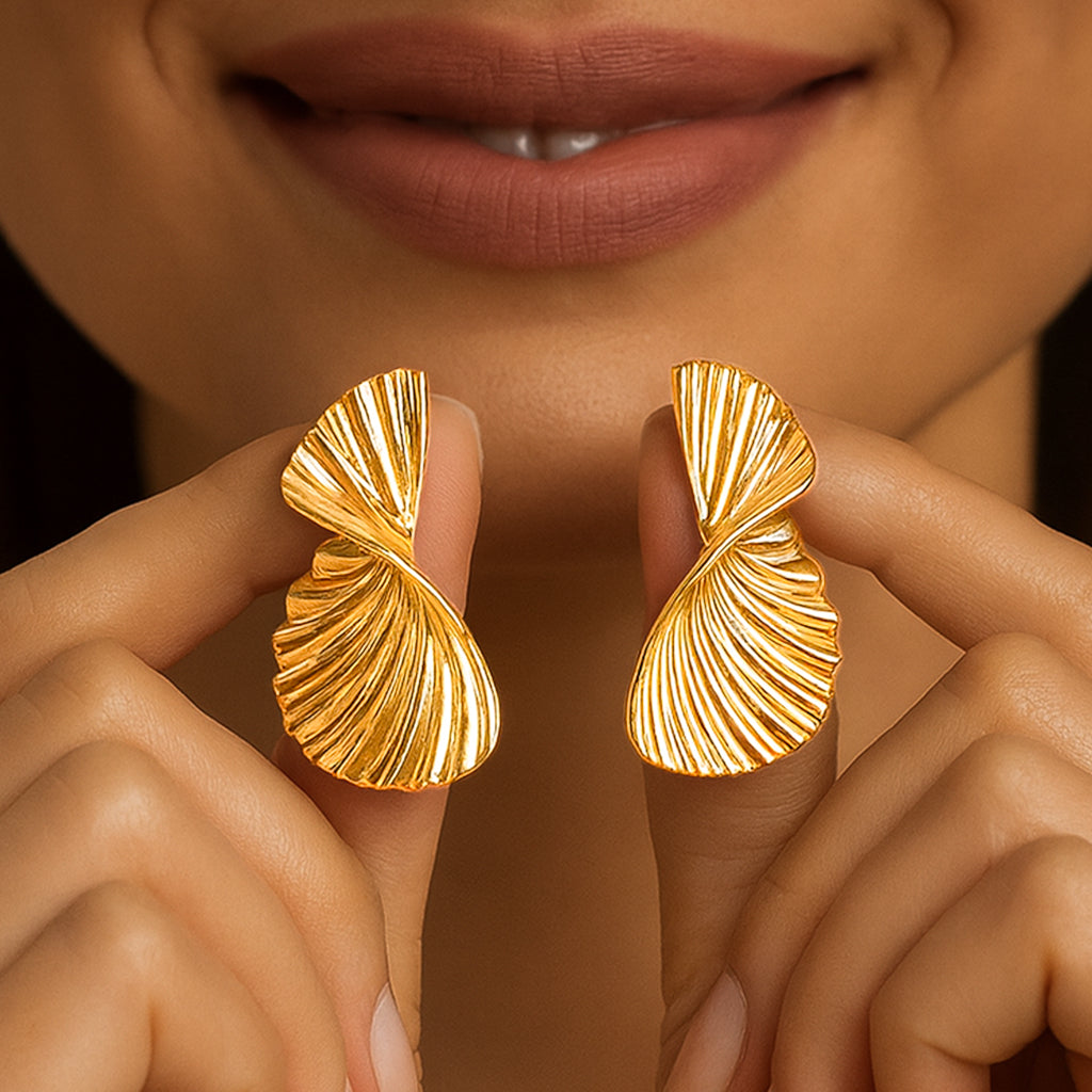 Swirling Fins - Statement Drop Earrings