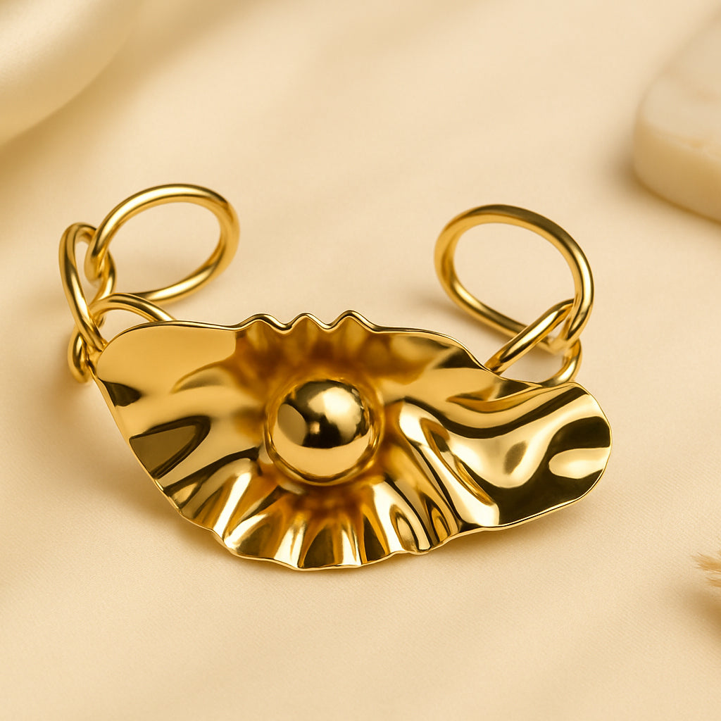 Golden Oyster Cuff Bracelet