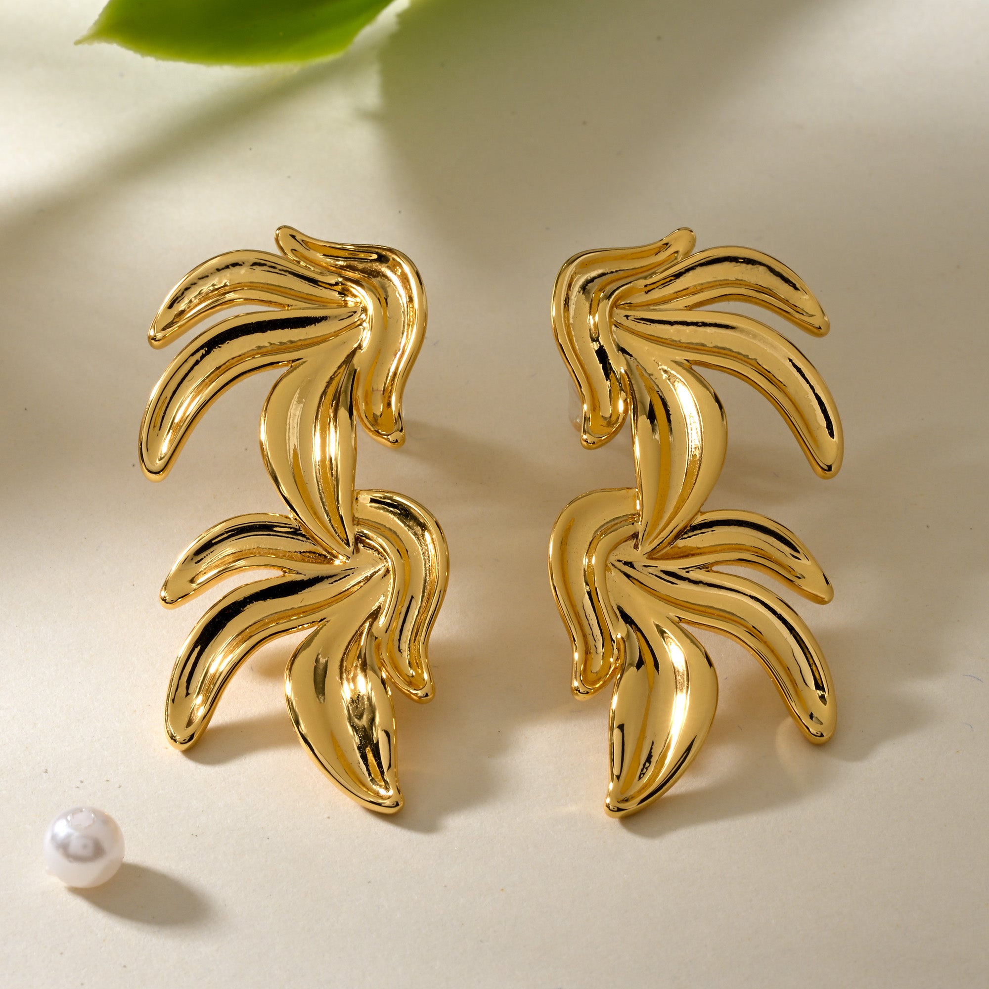Golden Cascade Drop Earrings