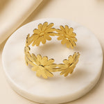 Load image into Gallery viewer, Golden Daisies Cuff Bracelet

