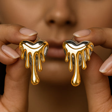 Melting Hearts - Statement Gold & Silver Studs