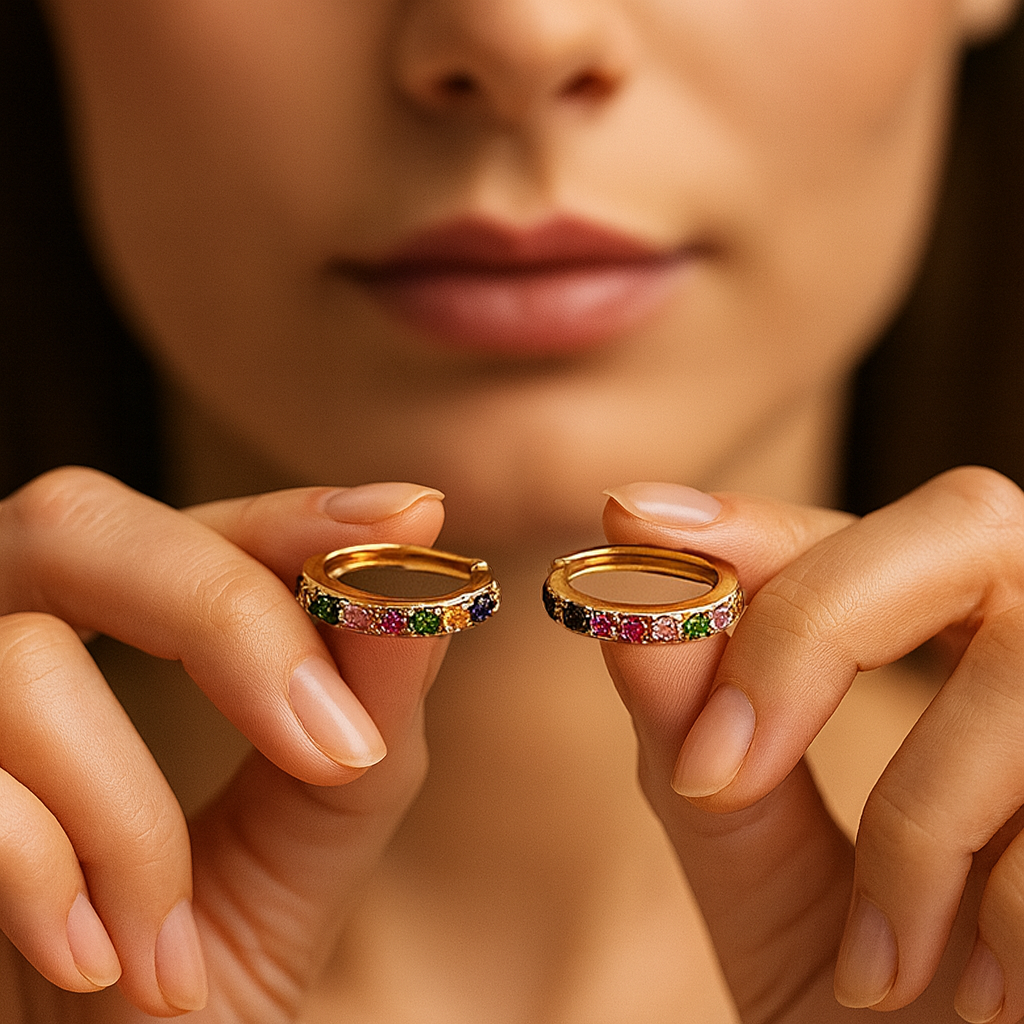 Small Multicolored Hoop Earrings