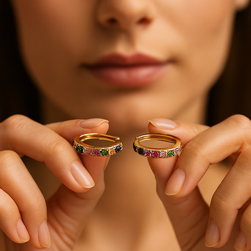 Small Multicolored Hoop Earrings