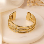 Load image into Gallery viewer, Layered Gold Cuff Bracelet
