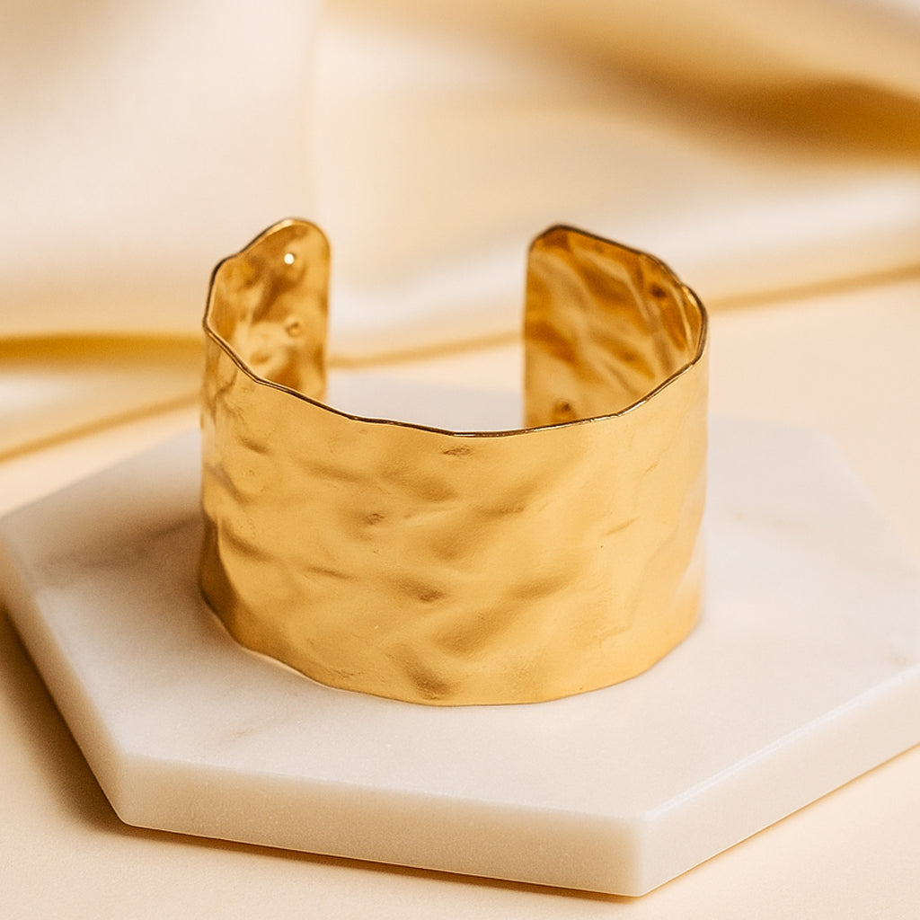 Golden Ripple Cuff Bracelet