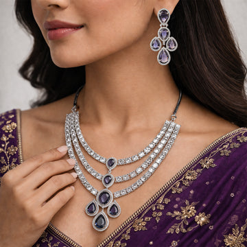 Regal Amethyst Layered Statement Set