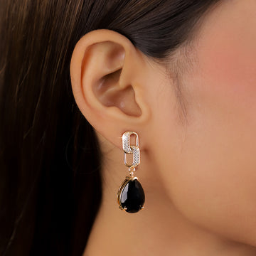Black Crystalline Earrings
