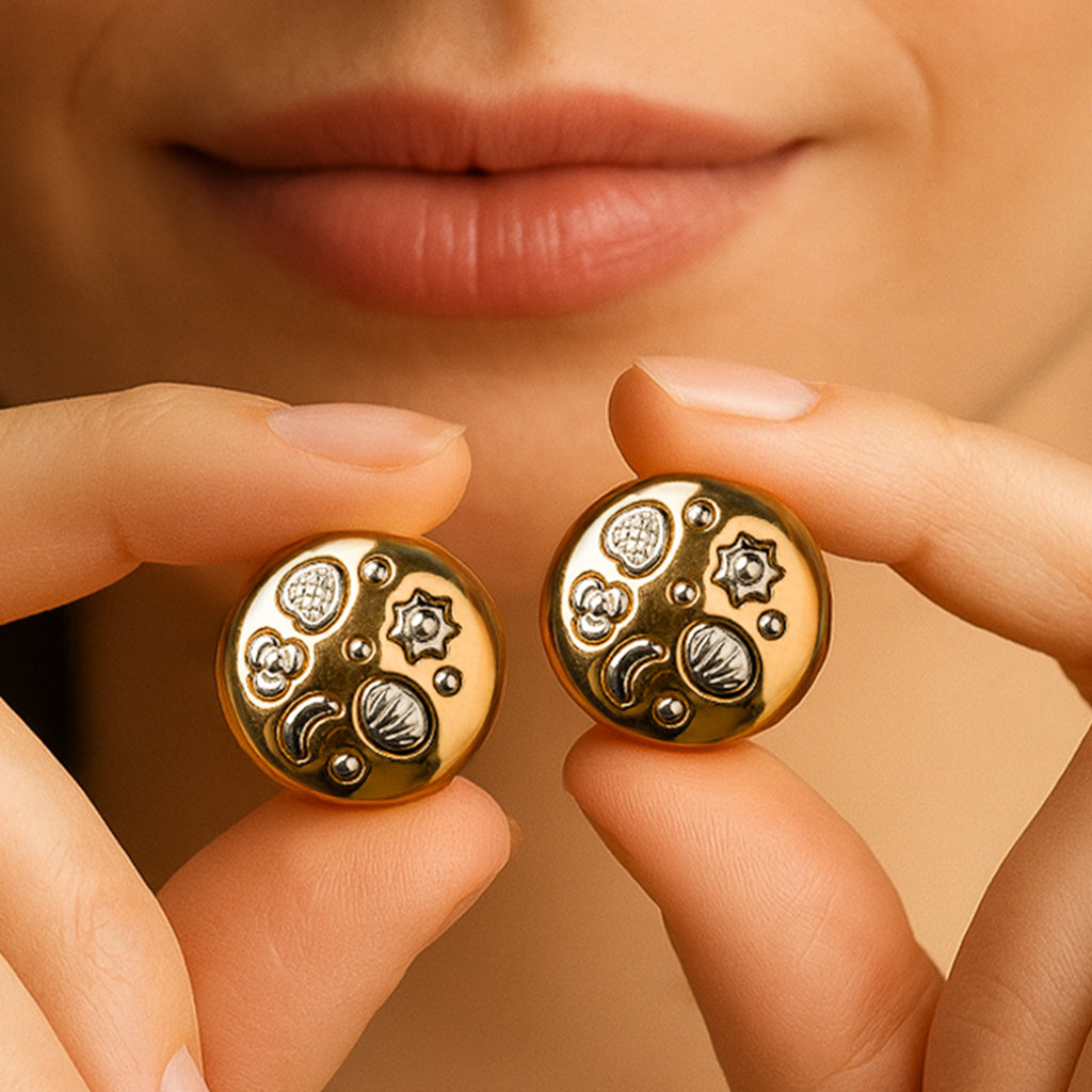 Nova - Gold & Silver Stud Earrings