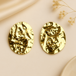 Load image into Gallery viewer, Hammered Gold Metallic Earrings
