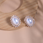 Load image into Gallery viewer, White Finish Sterling Silver Pearl Earrings
