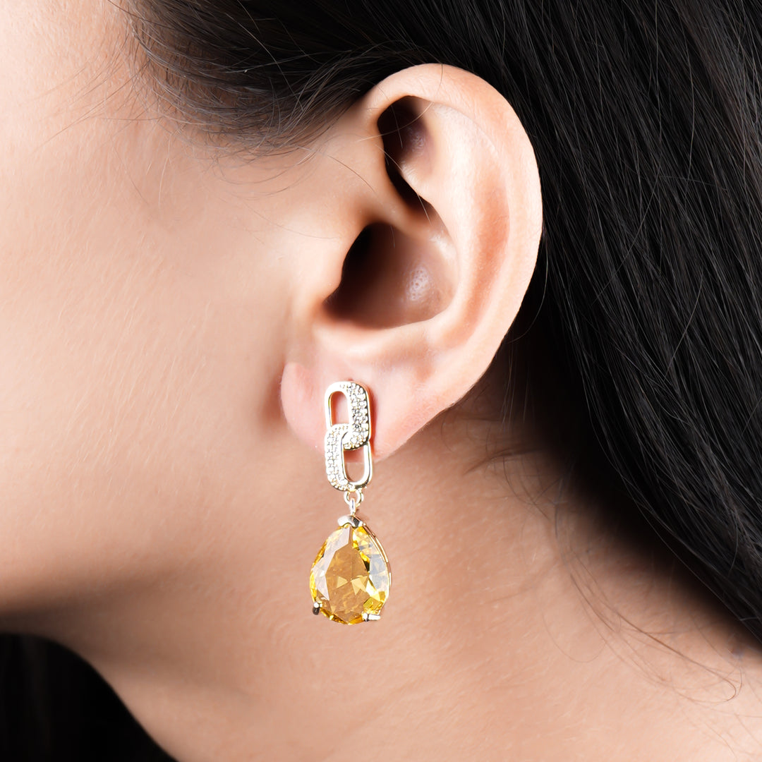 Yellow Crystalline Earrings