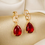 Load image into Gallery viewer, Red Crystalline Earrings
