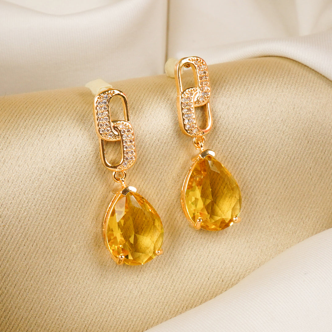 Yellow Crystalline Earrings