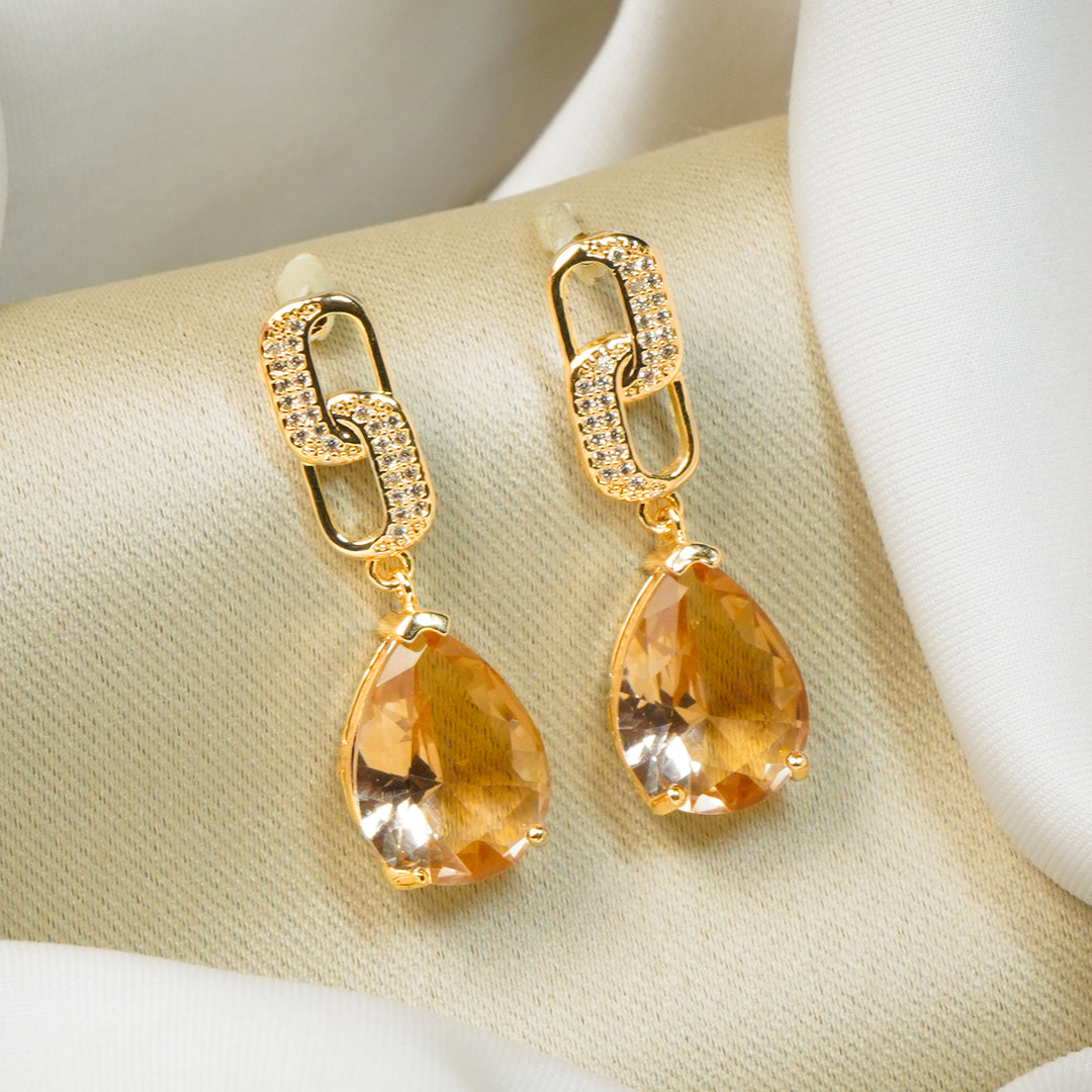 Peach Crystalline Earrings