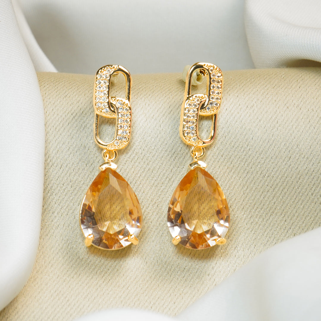 Peach Crystalline Earrings