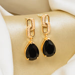 Load image into Gallery viewer, Black Crystalline Earrings
