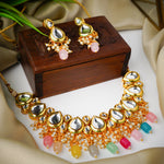 Load image into Gallery viewer, Multicolour Kundan Polki Necklace Set