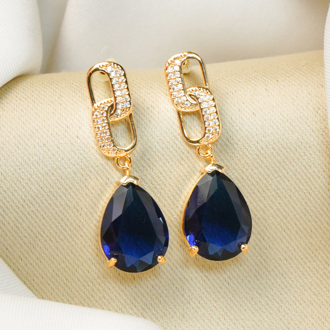 Blue Crystalline Earrings