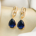 Load image into Gallery viewer, Blue Crystalline Earrings
