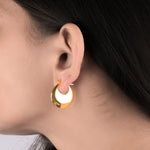 Load image into Gallery viewer, Flat Monet Gold Hoop Earrings