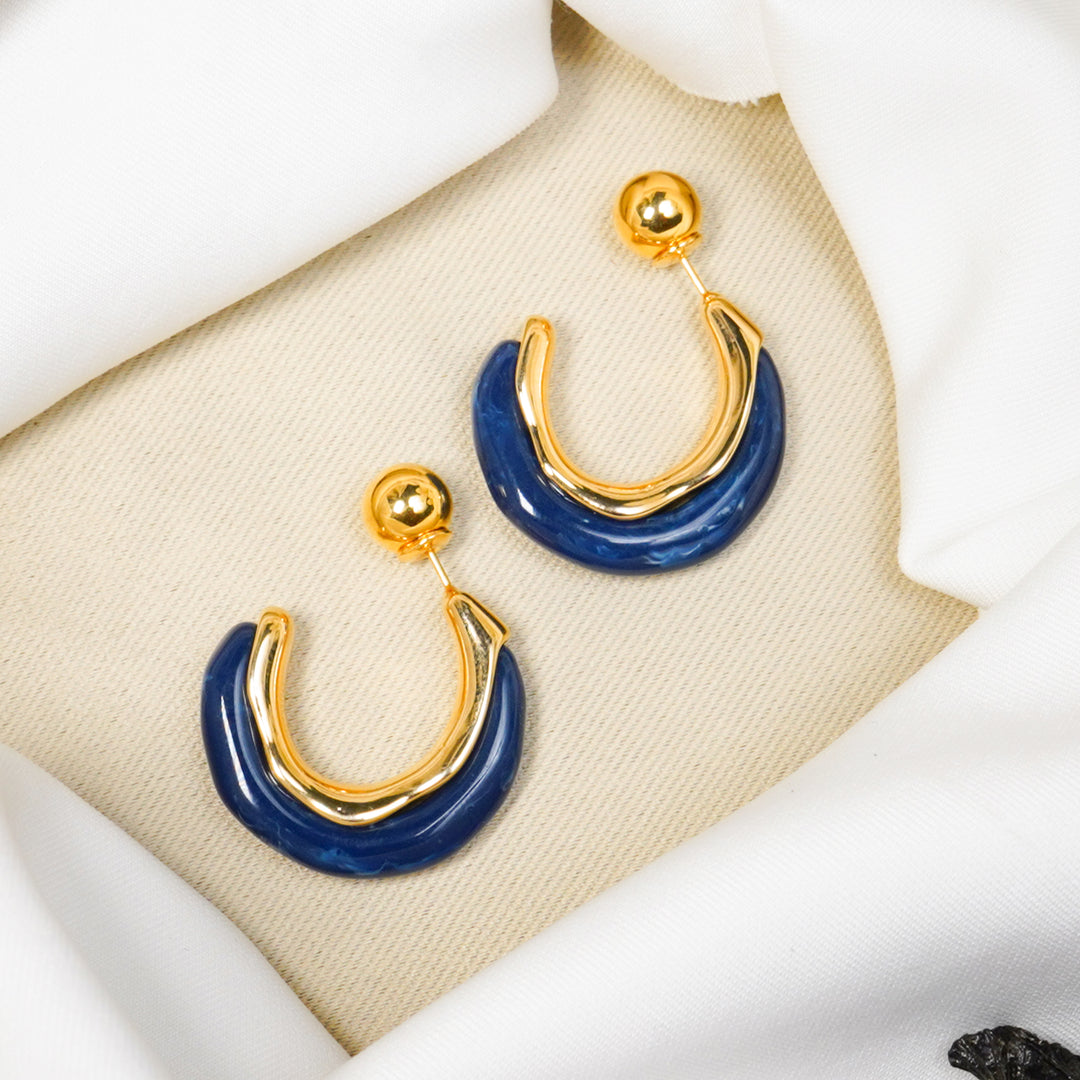 Double sided With Gold Plate Earrings