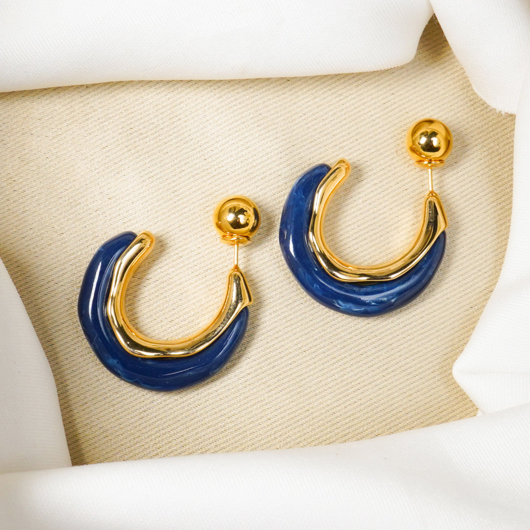 Double sided With Gold Plate Earrings