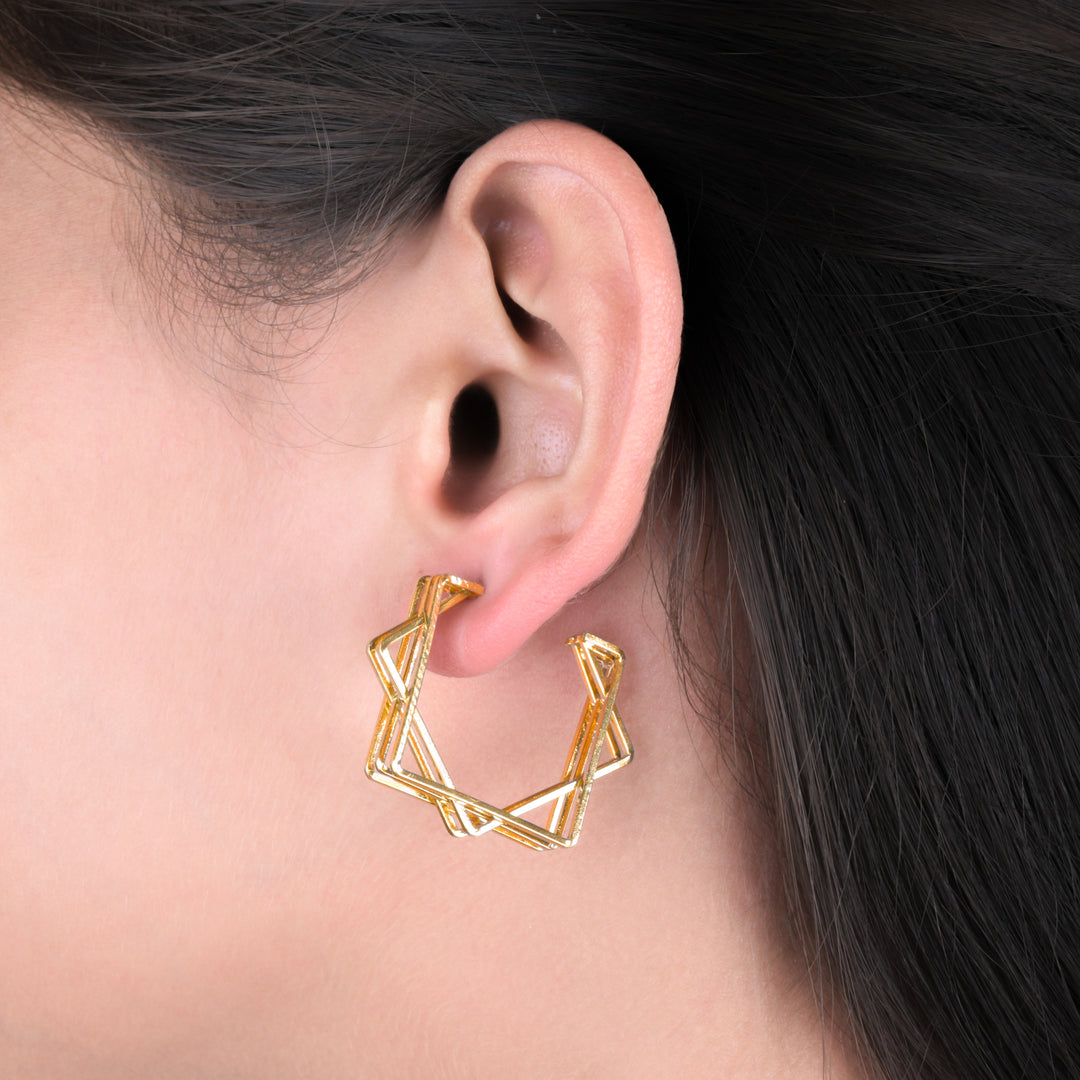 Geometric Round Earrings