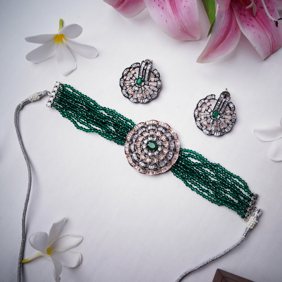 Handmade Green Choker Set