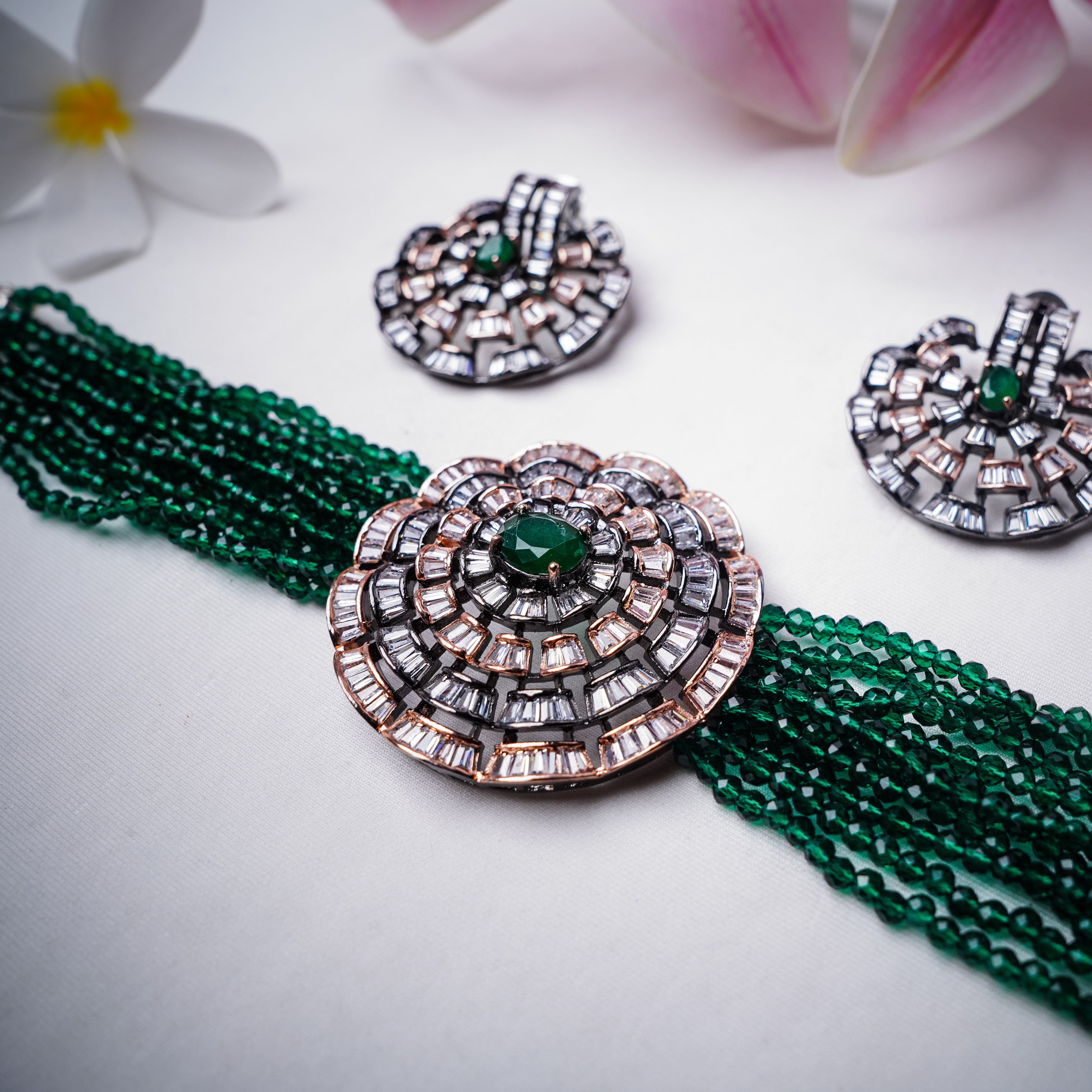 Handmade Green Choker Set