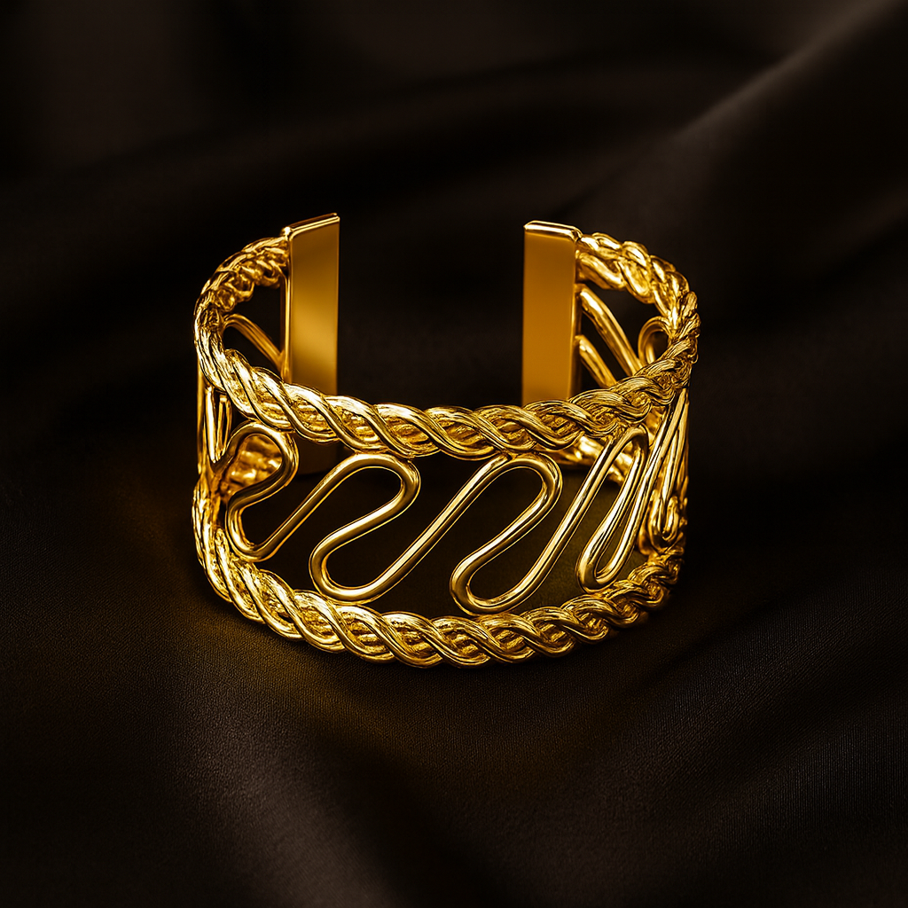 Golden Spiral Cuff Bracelet