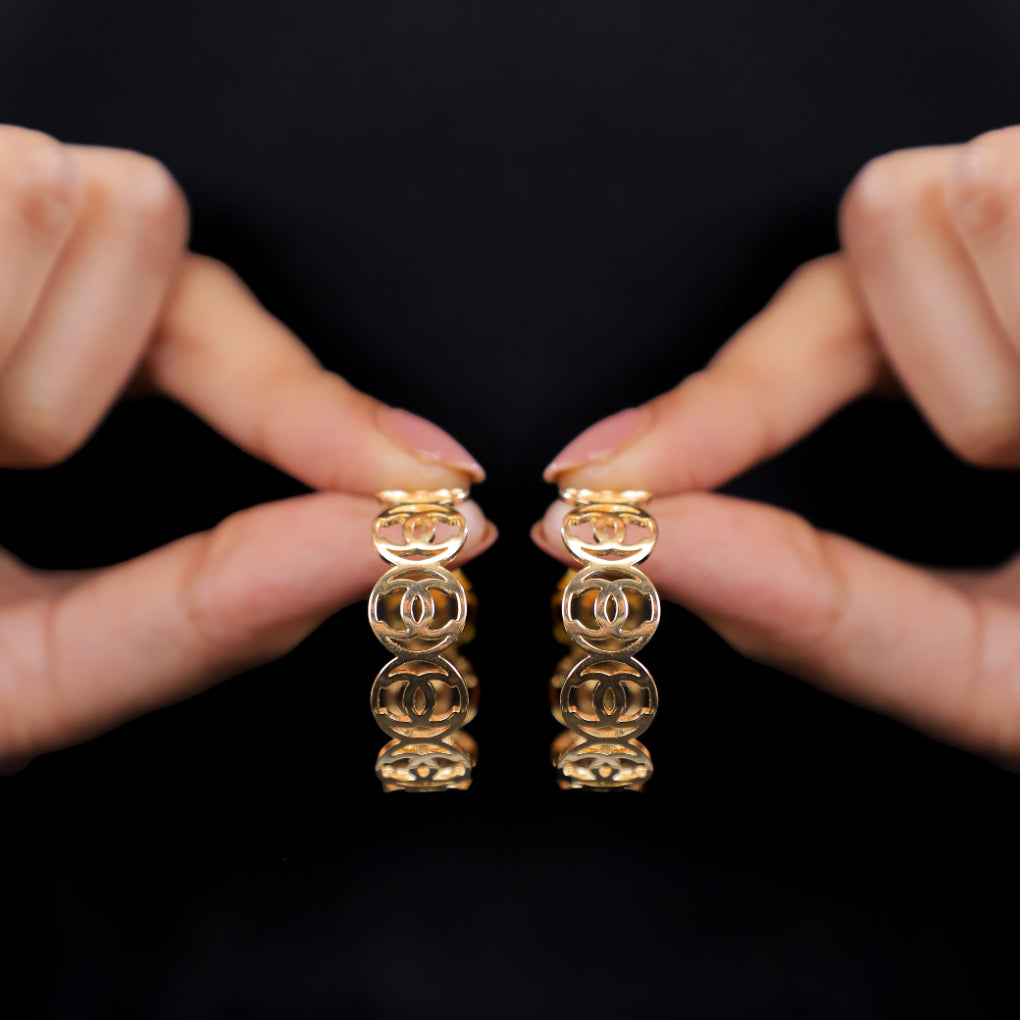 Golden Cut-Out Hoops