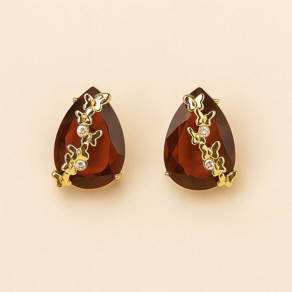 Wine Teardrop Earrings