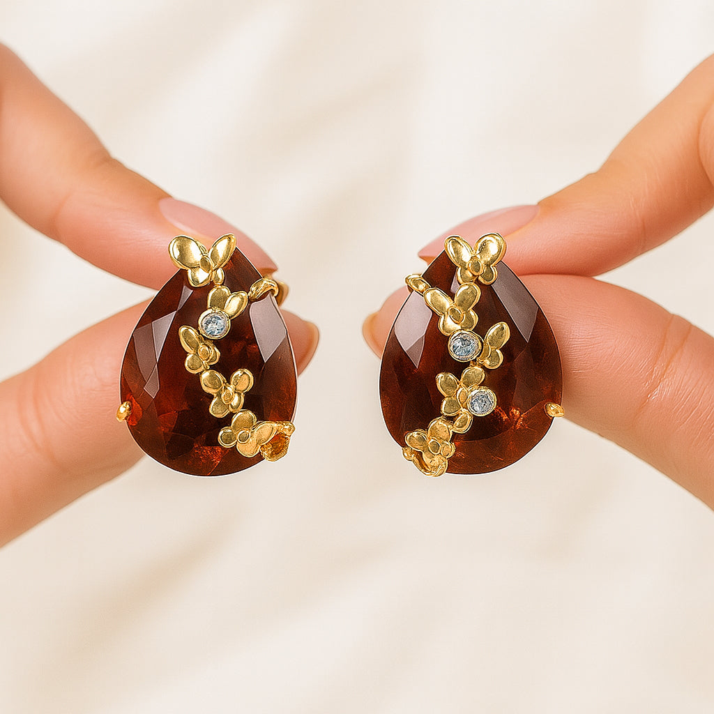 Wine Teardrop Earrings