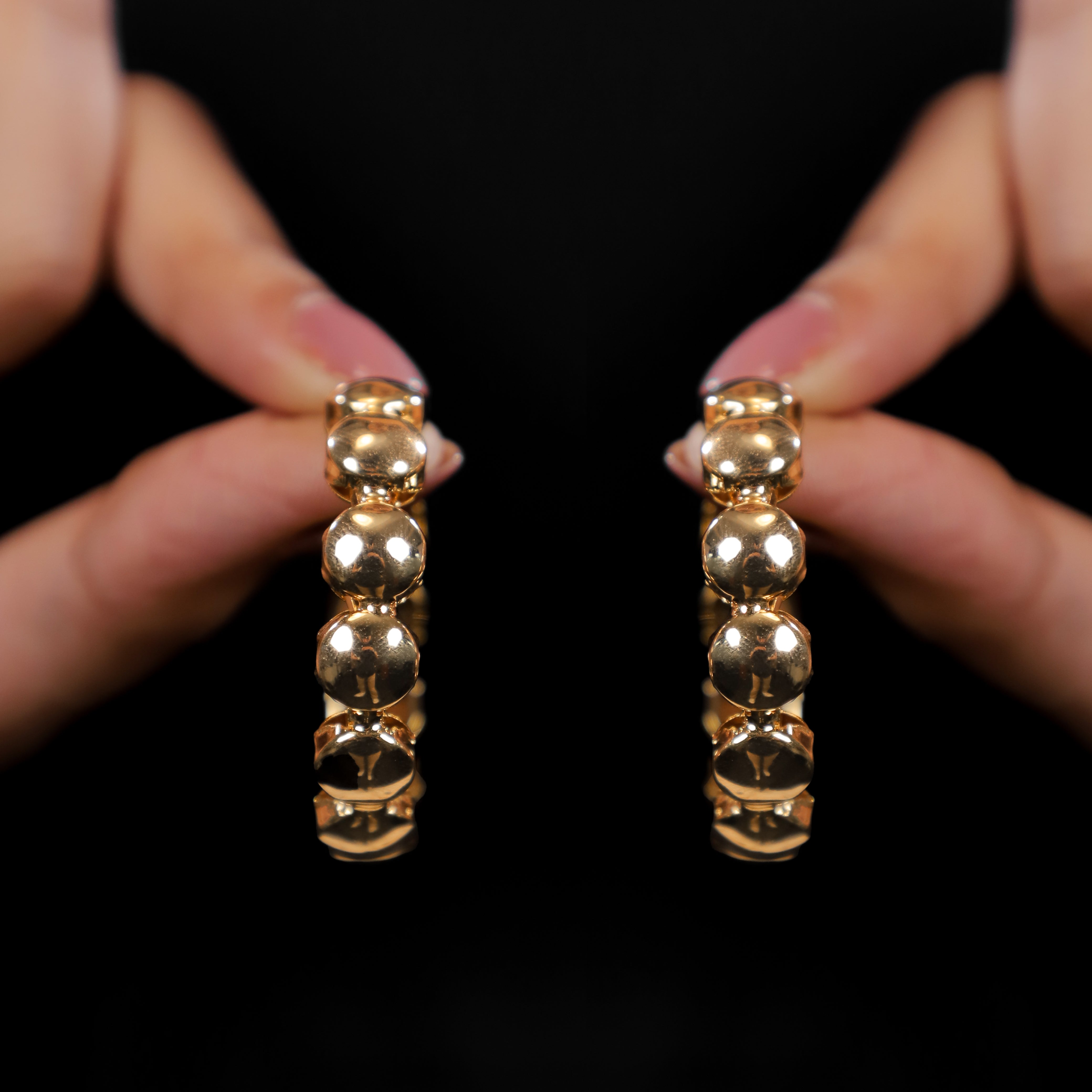 Golden Pebble Hoop Earrings