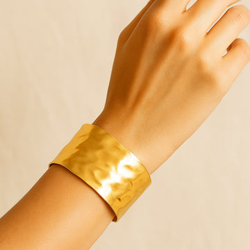 Golden Ripple Cuff Bracelet