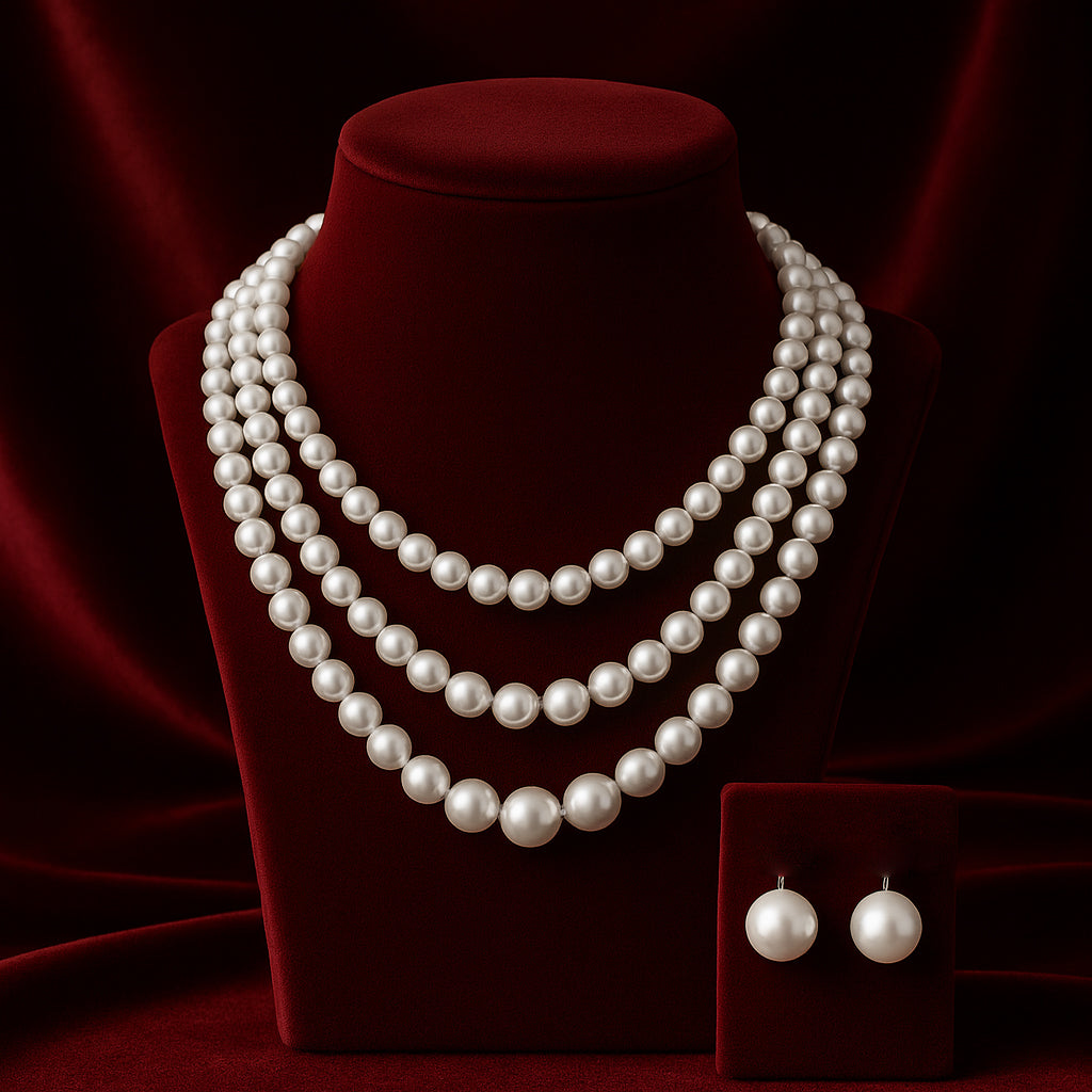 Pearly White - Layered Bead Necklace