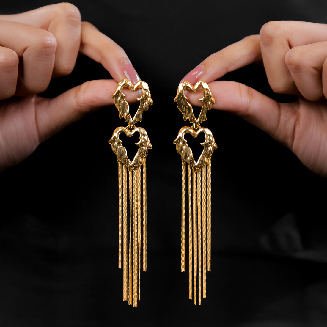 Heart Shape Drop Earrings