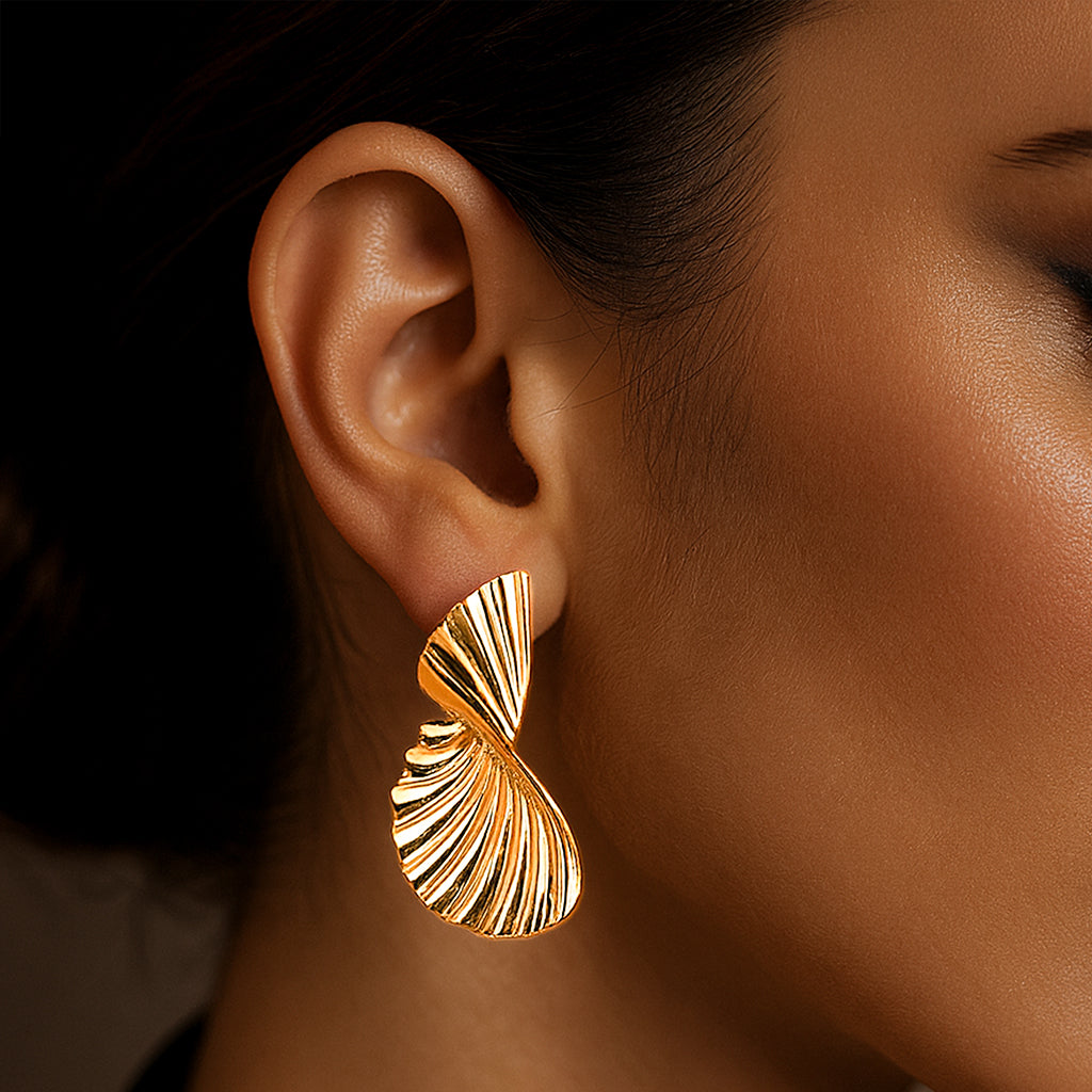 Swirling Fins - Statement Drop Earrings