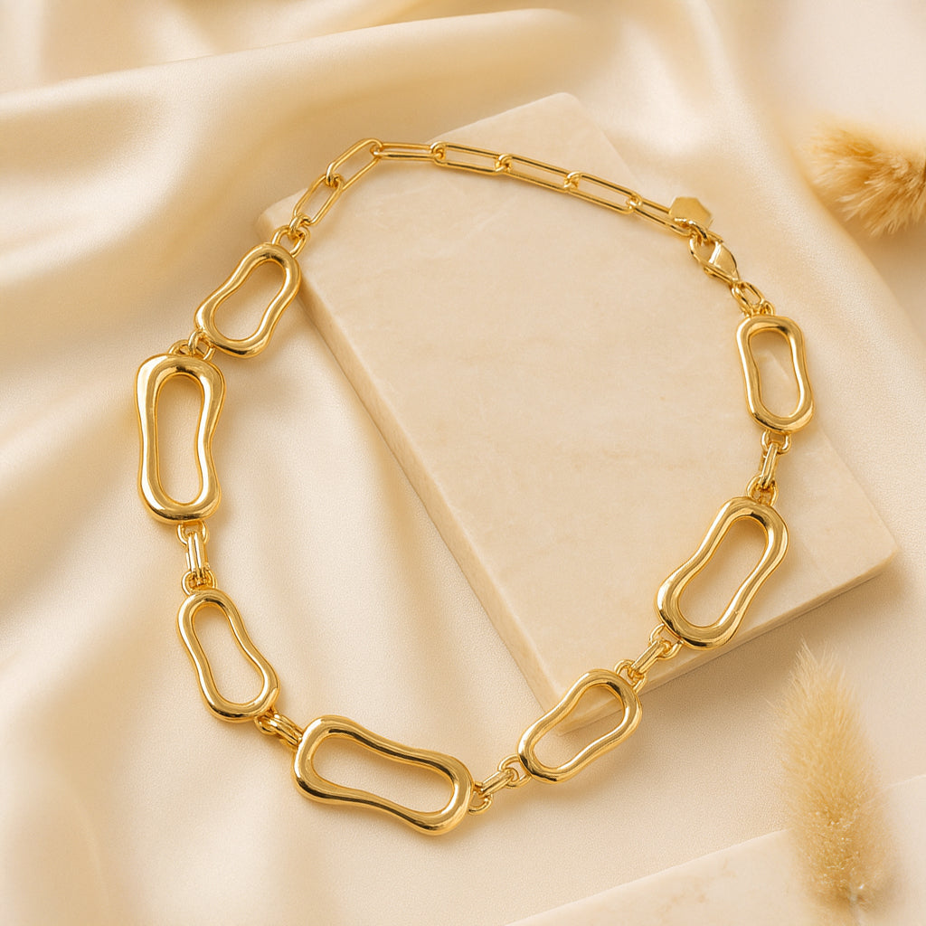 Molten Chain - Golden Link Necklace