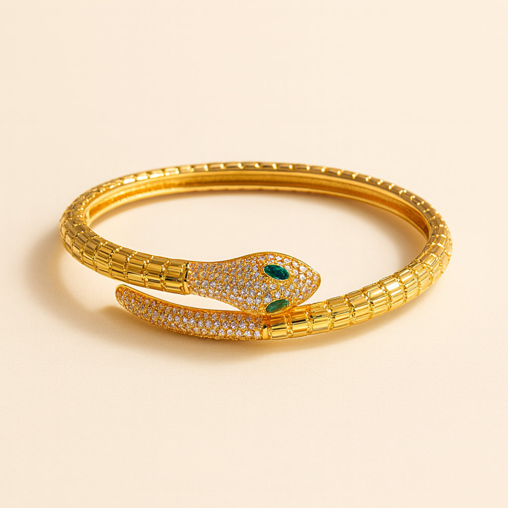 Emerald Viper: Faux Diamond Bracelet