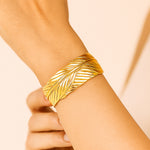 Load image into Gallery viewer, Golden Leaf Cuff Bracelet
