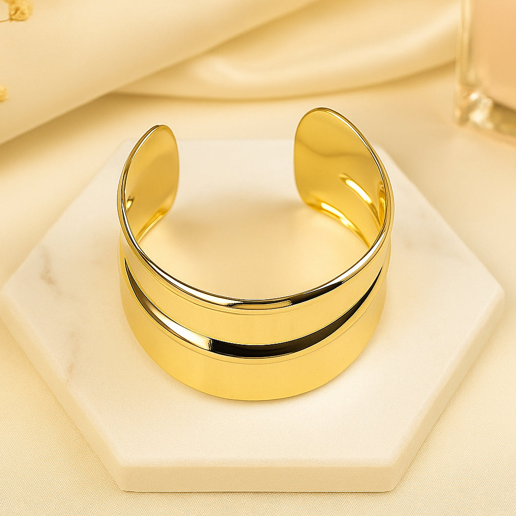 Golden Gloss Cuff Bracelet