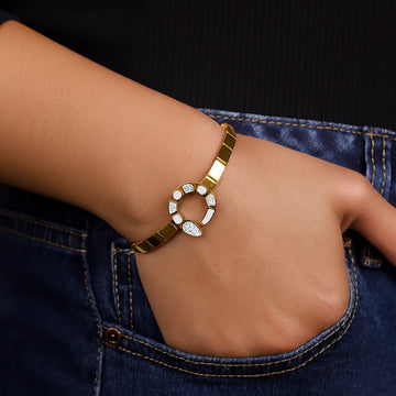 Crystal Snake - Statement Gold Bracelet